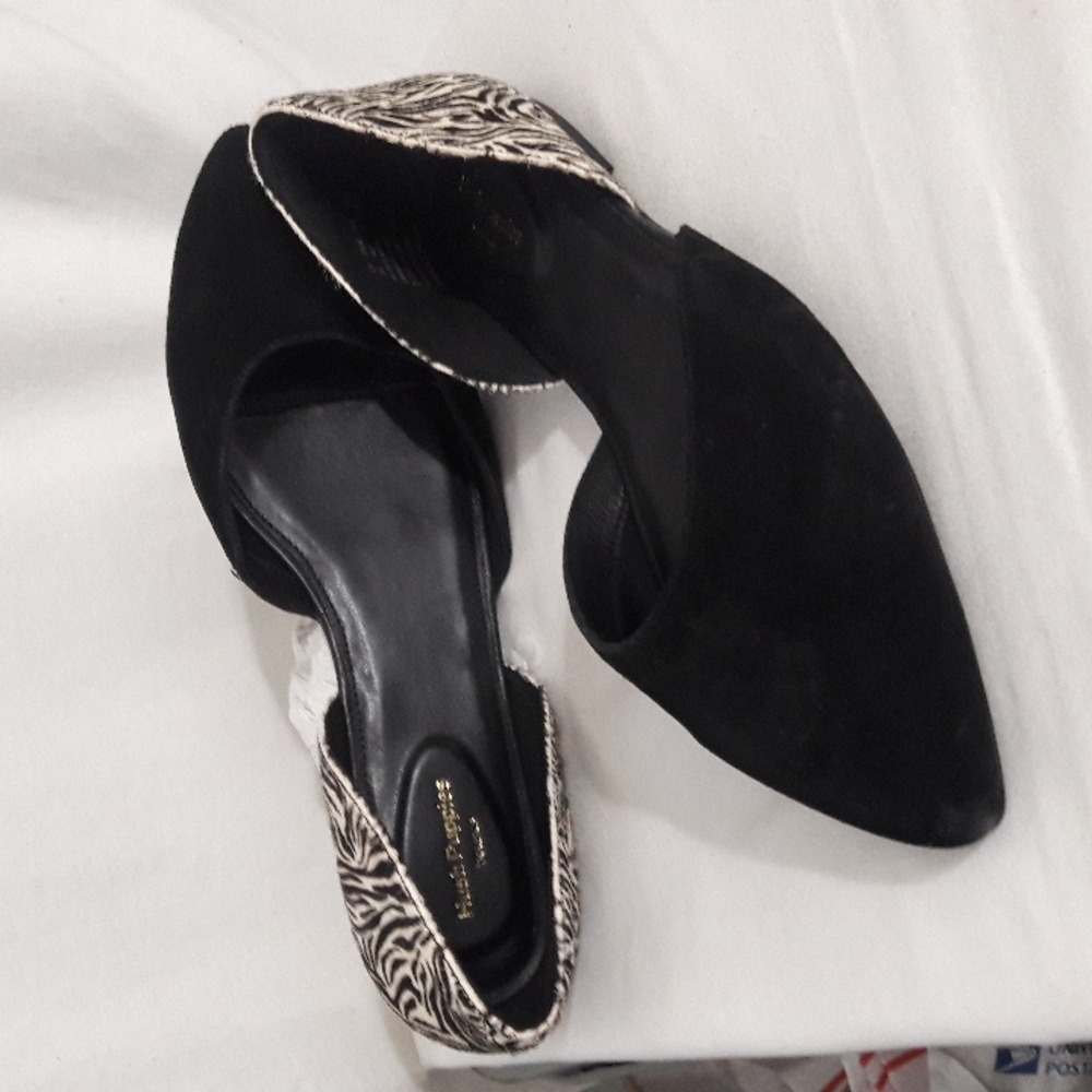 Hush Puppies Women Shoes Size 10 Black White Animal Print Flats New
